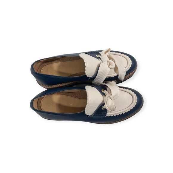 The Office Of Angela Scott Miss Elsie Navy Loafers SZ EU 39 US 9 Coquette - Picture 13 of 16